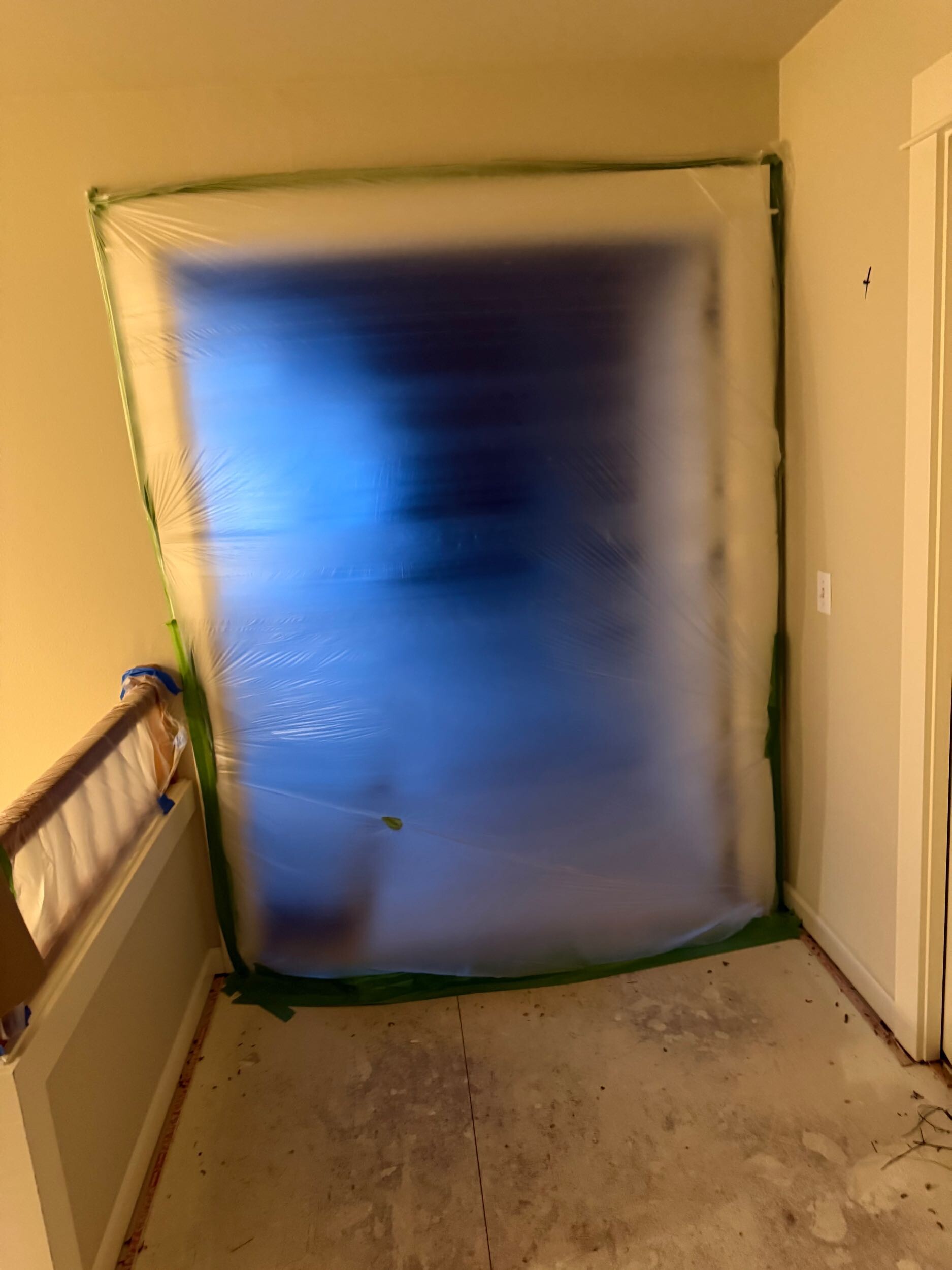 Master bathroom demolition in progress — corner tub and shower removed, Bothell WA remodel