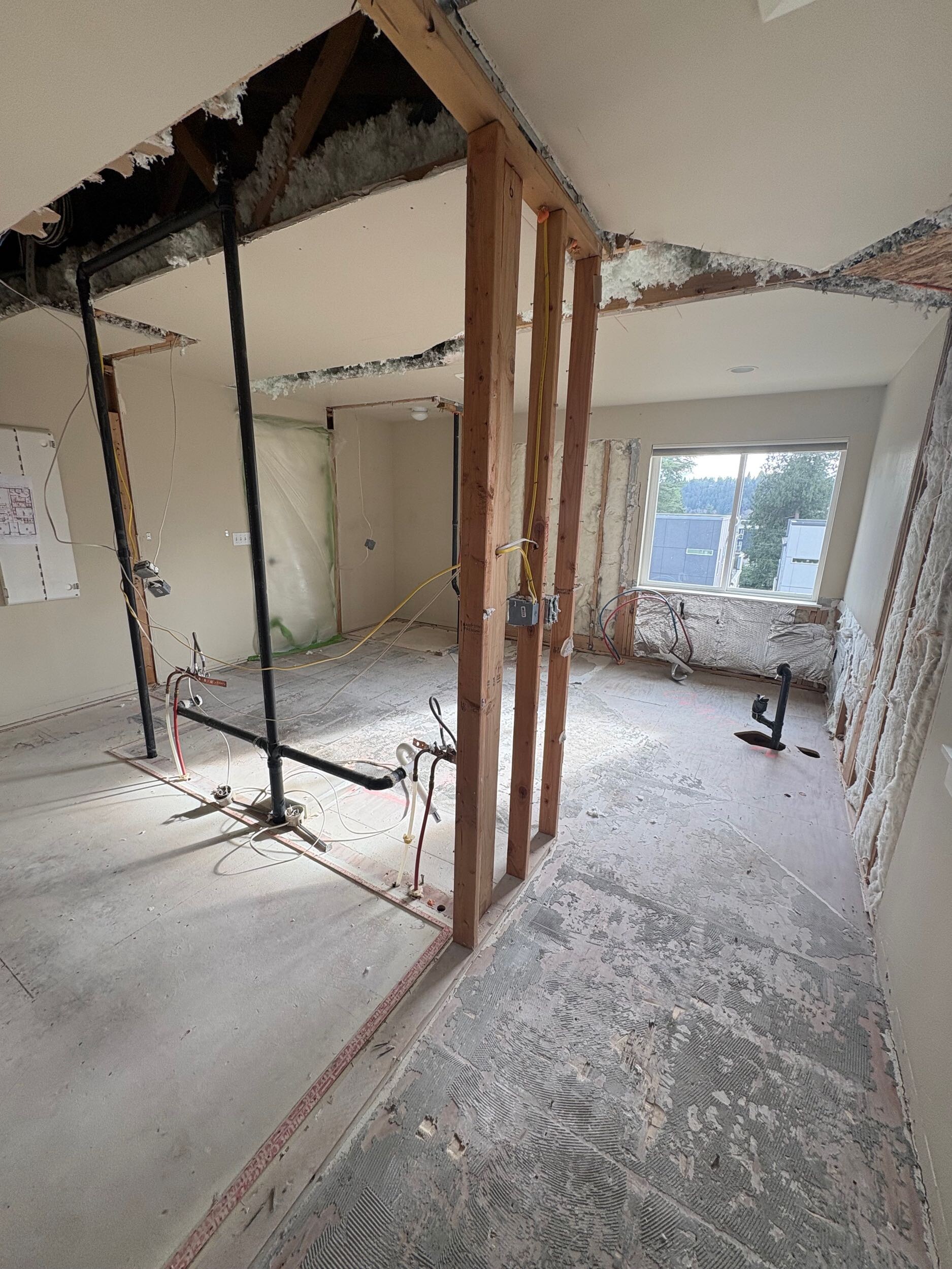 Framing lumber delivered for three master suite remodel NE 190th St Bothell